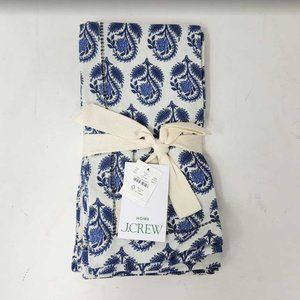 New set of 4 cloth napkins in J Crew bouquet block print Bright Peri